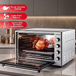 70 Lt. Tavuk Çevirme Özellikli Turbo Mini/Midi Fırın - 2