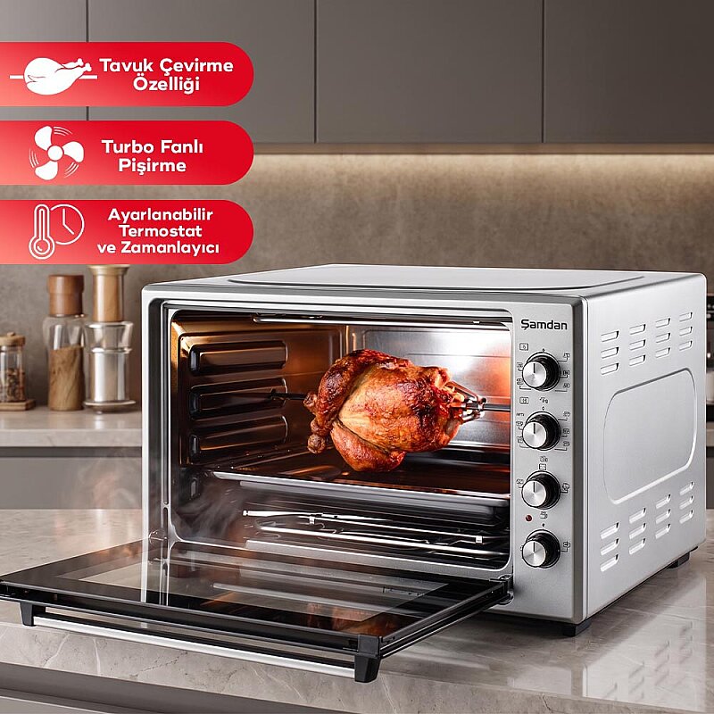 70 Lt. Tavuk Çevirme Özellikli Turbo Mini/Midi Fırın - 2